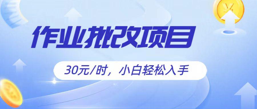 作业批改项目30元/时，简单小白轻松入手，非常适合兼职-泡泡网赚