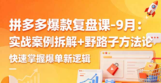 拼多多爆款复盘课-9月：实战案例拆解+野路子方法论，快速掌握爆单新逻辑-泡泡网赚