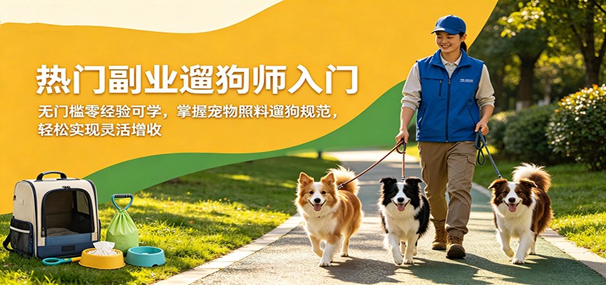 热门副业遛狗师入门，无门槛零经验可学，掌握宠物照料遛狗规范，轻松实现灵活增收-泡泡网赚