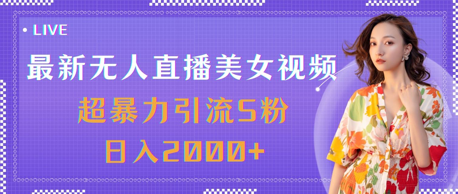 最新无人直播美女视频，超暴力引流S粉日入2000+-泡泡网赚