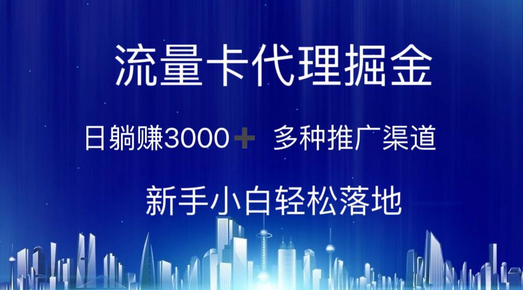 流量卡代理掘金 日躺赚3000+ 多种推广渠道 新手小白轻松落地-泡泡网赚