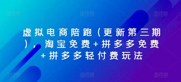 虚拟电商陪跑(更新第三期)，淘宝免费+拼多多免费+拼多多轻付费玩法-泡泡网赚