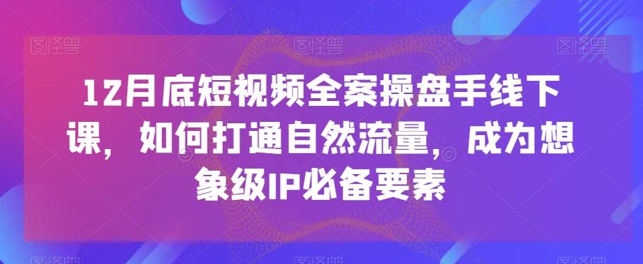 12月底短视频全案操盘手线下课，如何打通自然流量，成为想象级IP必备要素-泡泡网赚