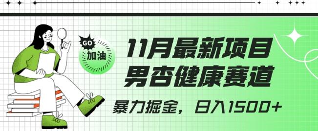 最新项目，男杏健康赛道，暴力掘金，日入1500+-泡泡网赚