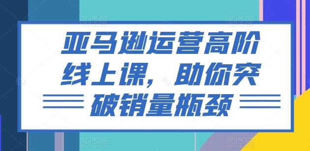 亚马逊运营高阶线上课，助你突破销量瓶颈-泡泡网赚