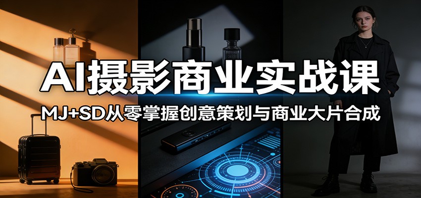 AI摄影商业实战课：MJ+SD从零掌握创意策划与商业大片合成-泡泡网赚