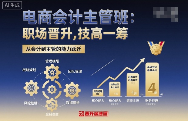 电商会计主管班，职场晋升，技高一筹-泡泡网赚