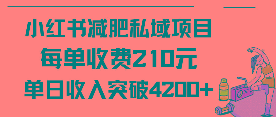 (9466期)小红书减肥私域项目每单收费210元单日成交20单，最高日入4200+-泡泡网赚