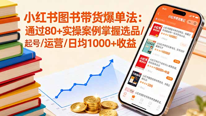 小红书图书带货爆单法：通过80+实操案例掌握选品/起号/运营/日均1000+收益-泡泡网赚