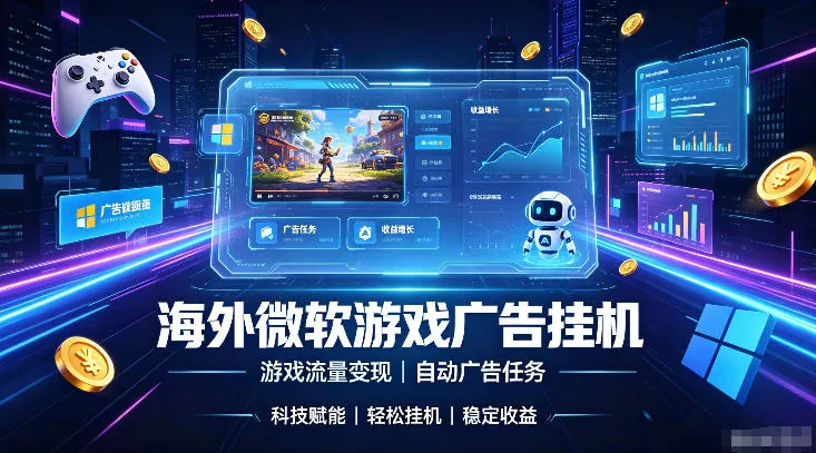 海外游戏广告自动挂G，轻资产海外副业风口，单设备稳定产出500+【揭秘】-泡泡网赚