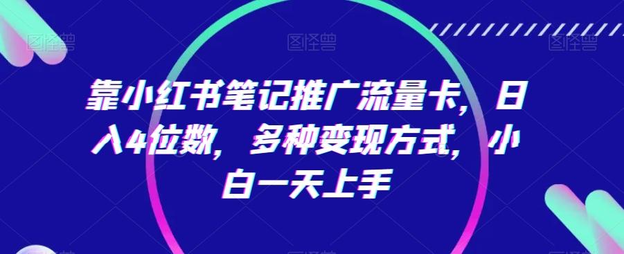 靠小红书笔记推广流量卡，日入4位数，多种变现方式，小白一天上手-泡泡网赚