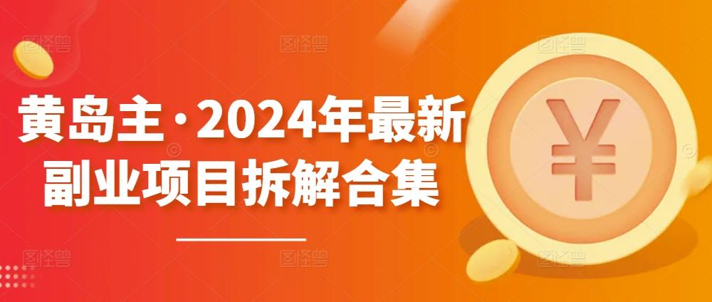 黄岛主·2024年最新副业项目拆解合集【无水印】-泡泡网赚