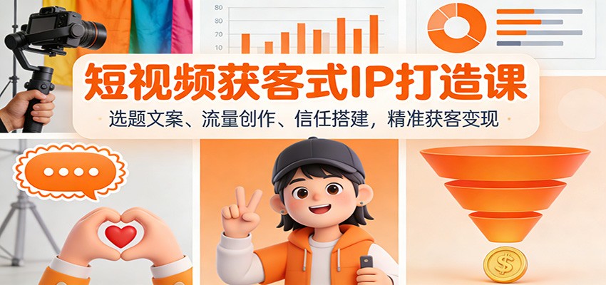 短视频获客式IP打造课：选题文案、流量创作、信任搭建，精准获客变现-泡泡网赚