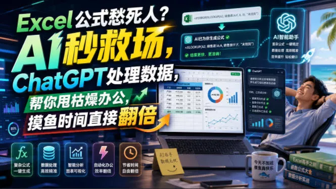 Excel公式愁死人？AI秒救场，ChatGPT处理数据，帮你甩枯燥办公，摸鱼时间直接翻倍【原创双语字幕】-泡泡网赚