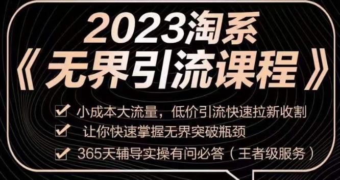 2023淘系无界引流实操课程，​小成本大流量，低价引流快速拉新收割，让你快速掌握无界突破瓶颈-泡泡网赚
