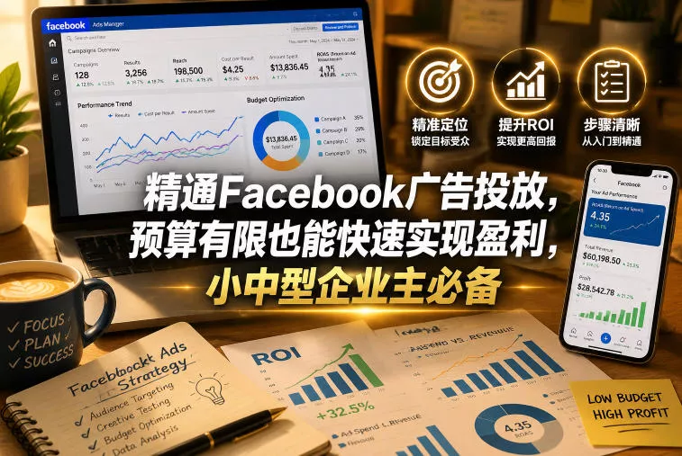 精通Facebook广告投放，预算有限也能快速实现盈利，小中型企业主必备【原创双语字幕】-泡泡网赚