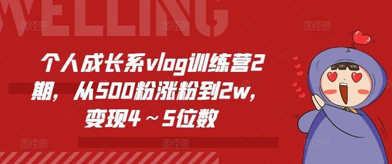 个人成长系vlog训练营2期，从500粉涨粉到2w，变现4～5位数-泡泡网赚