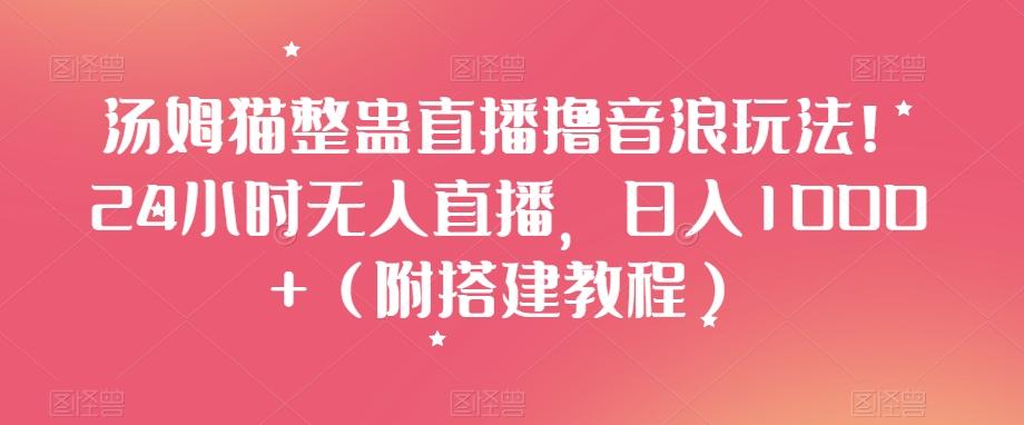汤姆猫整蛊直播撸音浪玩法！24小时无人直播，日入1000+（附搭建教程）【揭秘】-泡泡网赚