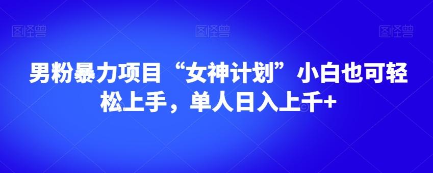 男粉暴力项目“女神计划”小白也可轻松上手，单人日入上千+【揭秘】-泡泡网赚