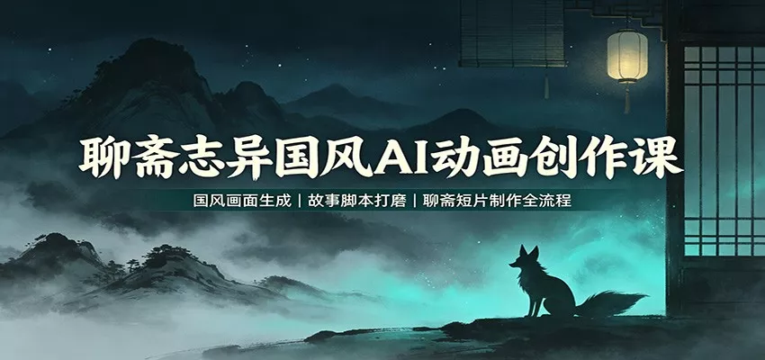 聊斋志异国风AI动画创作课：国风画面生成，故事脚本打磨，聊斋短片制作全流程-泡泡网赚