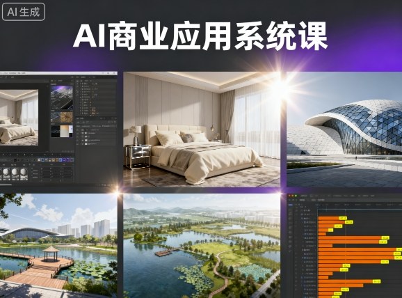 AI商业应用系统课，室内-软装-建筑-景观，智能设计+效果图+动画画实战-泡泡网赚