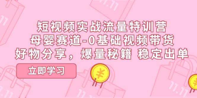 短视频实战流量特训营，母婴赛道-0基础带货，好物分享，爆量秘籍 稳定出单-泡泡网赚
