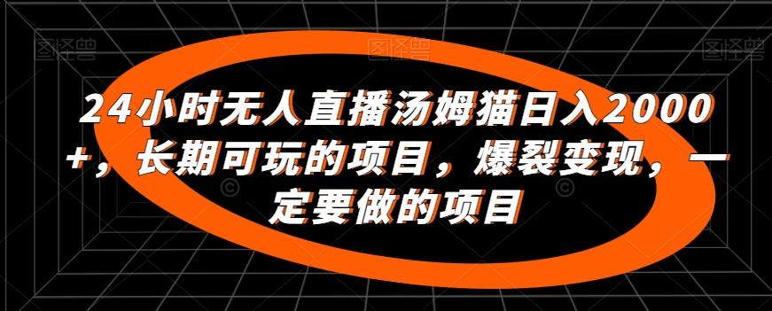 24小时无人直播汤姆猫日入2000+，长期可玩的项目，爆裂变现，一定要做的项目【揭秘】-泡泡网赚