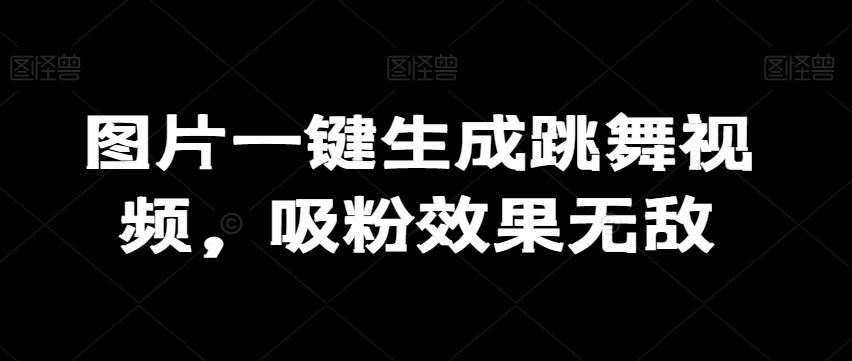 图片一键生成跳舞视频，吸粉效果无敌-泡泡网赚