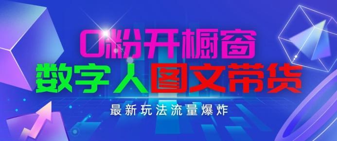 抖音最新项目，0粉开橱窗，数字人图文带货，流量爆炸，简单操作，日入1K+【揭秘】-泡泡网赚