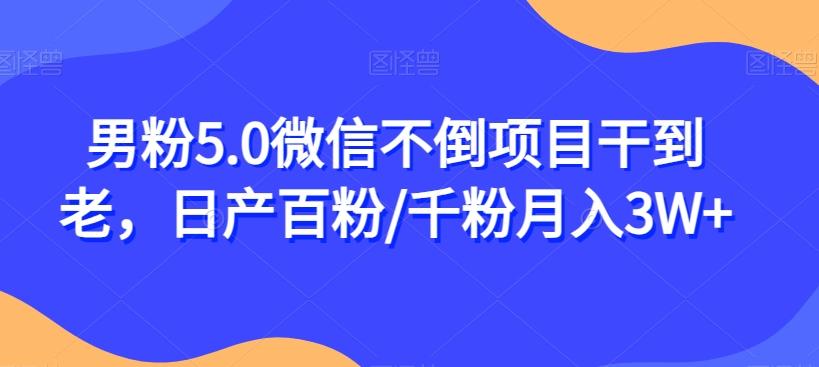 男粉5.0微信不倒项目干到老，日产百粉/千粉月入3W+【揭秘】-泡泡网赚