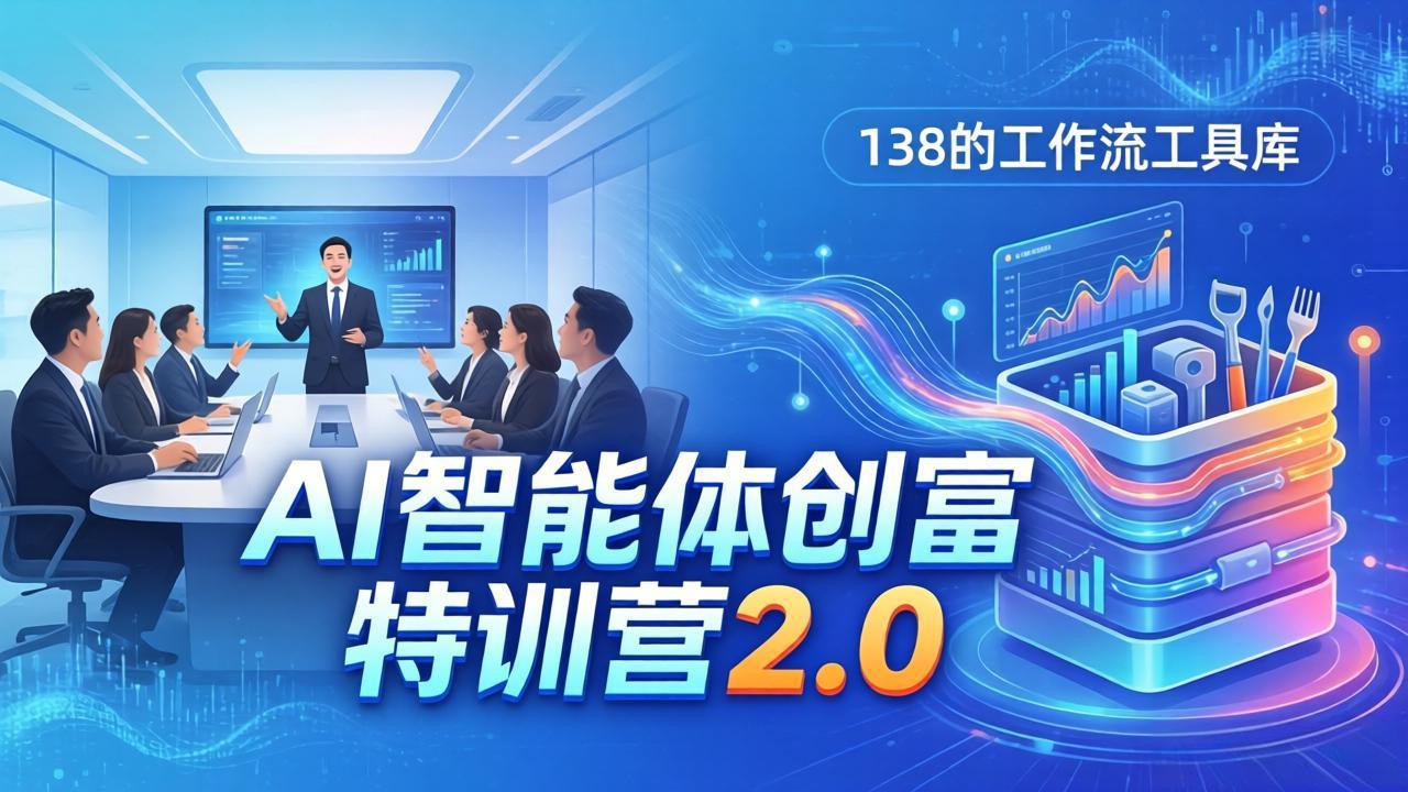 AI智能体创富训练营2.0：3天闭门直播+视频课+工具库，从0到1搭建智能体附138个工作流-泡泡网赚