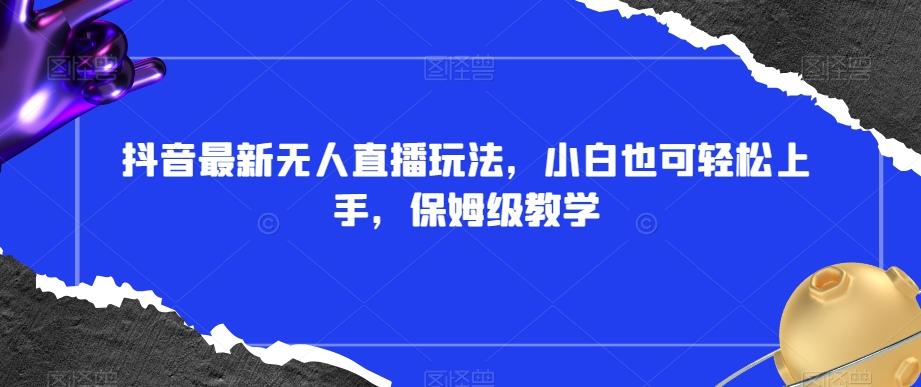 抖音最新无人直播玩法，小白也可轻松上手，保姆级教学，附所有素材+插件【揭秘】-泡泡网赚