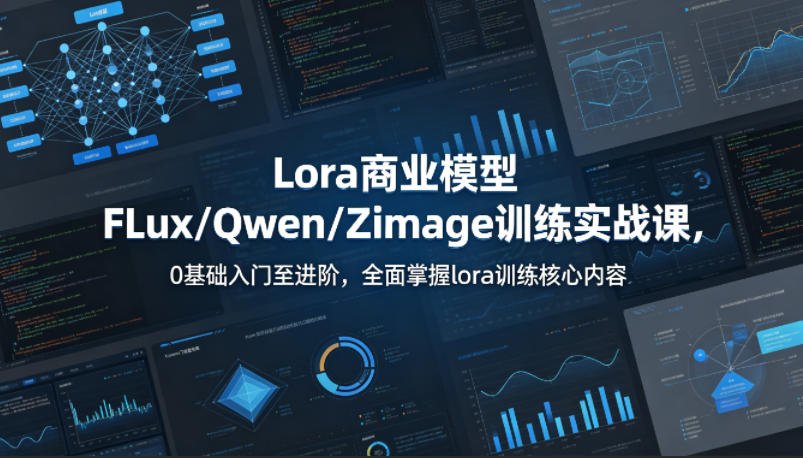 系统性学习Lora商业模型FLux／Qwen／Zimage训练实战课，0基础入门至进阶，全面掌握lora训练核心内容-泡泡网赚