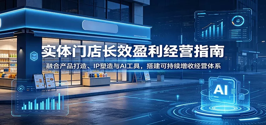 实体门店长效盈利经营指南：融合产品打造、IP塑造与AI工具，搭建可持续增收经营体系-泡泡网赚