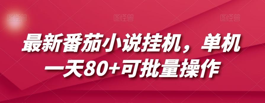 最新番茄小说挂机，单机一天80+可批量操作【揭秘】-泡泡网赚