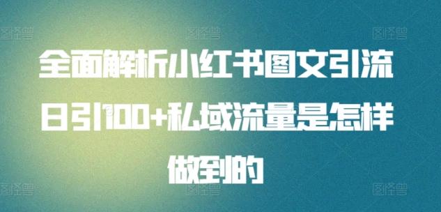 全面解析小红书图文引流日引100+私域流量是怎样做到的【揭秘】-泡泡网赚