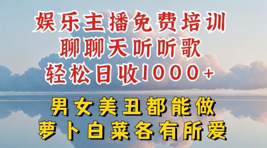 娱乐主播免费培训聊聊天听听歌轻松日收1K+，男女美丑都能做萝卜白菜各有所爱【揭秘】-泡泡网赚