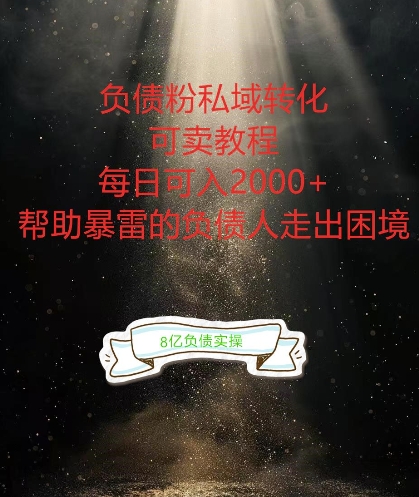 负债粉掘金计划，帮助负债者解决问题，债务规划，债务重组，最好的变现方式【揭秘】-泡泡网赚