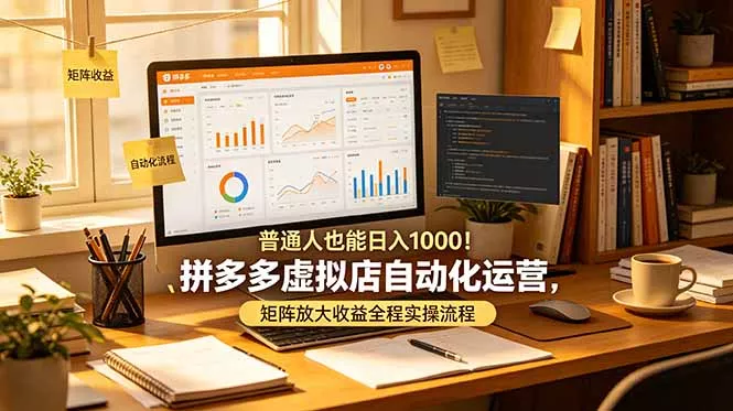 普通人也能日入 1000！拼多多虚拟店自动化运营，矩阵放大收益全程实操流程-泡泡网赚