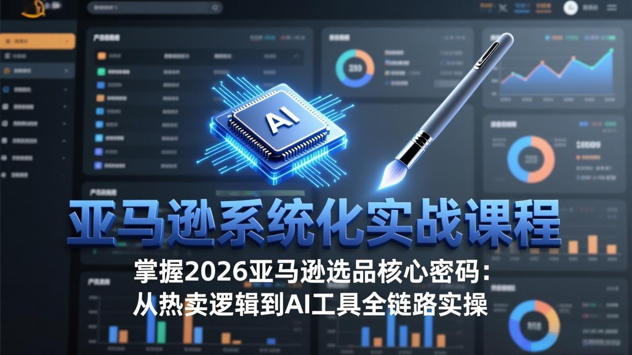 亚马逊系统化实战课-更新3月：2026最新选品方法论，从热卖原因分析到AI作图，提升选品成功率-泡泡网赚