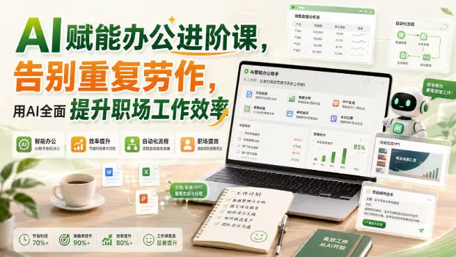 AI赋能办公进阶课，告别重复劳作，用AI全面提升职场工作效率-泡泡网赚