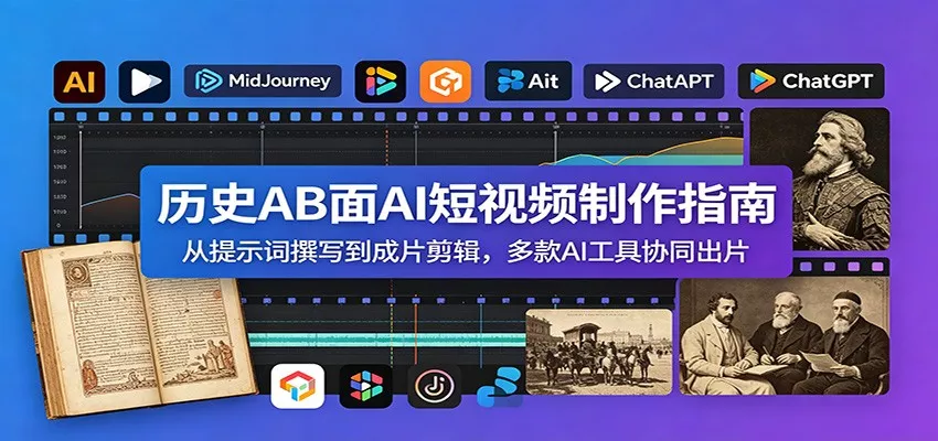历史AB面AI短视频制作指南：从提示词撰写到成片剪辑，多款AI工具协同出片-泡泡网赚