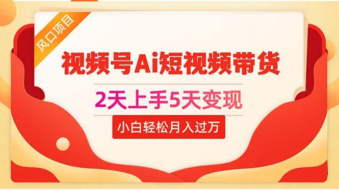 2天上手5天变现视频号Ai短视频带货0粉丝0基础小白轻松月入过万-泡泡网赚