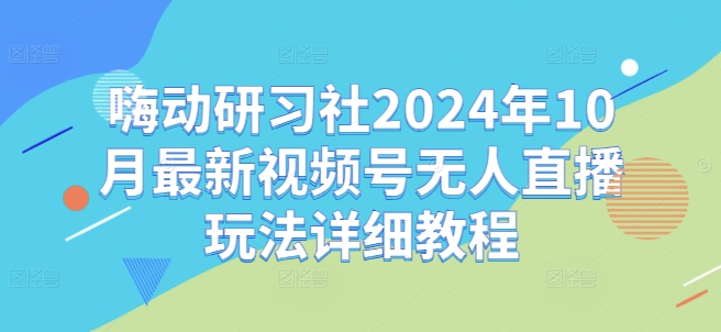 嗨动研习社2024年10月最新视频号无人直播玩法详细教程-泡泡网赚