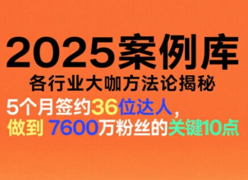 2025案例库，收录各行业大咖的方法论，各行业大咖方法论揭秘-泡泡网赚