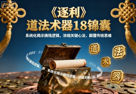 《逐利》道法术器18锦囊，系统化揭示搞钱逻辑，浓缩关键心法，颠覆传统思维-泡泡网赚