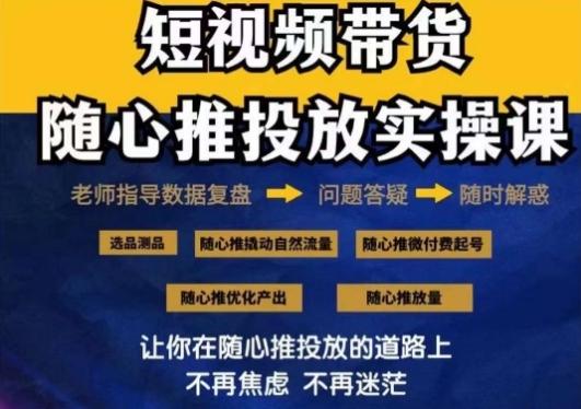 2024好物分享随心推投放实操课，随心推撬动自然流量/微付费起号/优化产出-泡泡网赚