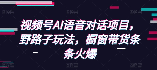 视频号AI语音对话项目，野路子玩法，橱窗带货条条火爆-泡泡网赚