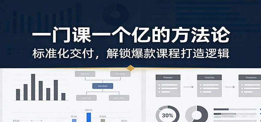 一门课一个亿的方法论：标准化交付，解锁爆款课程打造逻辑-泡泡网赚