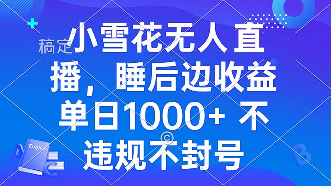 小雪花无人直播 睡后收益单日1000+ 零粉丝新号开播 不违规 看完就会-泡泡网赚